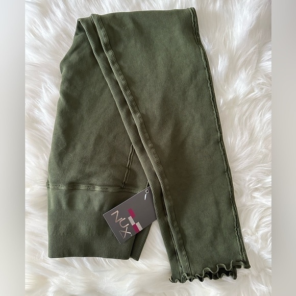 NWT NUX For the Frill High Rise Ribbed 7/8 Leggings Olive Green Size M/L NEW! - Picture 4 of 16
